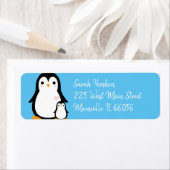 ペンギン赤ちゃんシャワー ラベル (インサイチュ)