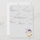 ペンギン赤ちゃんシャワー 招待状 (裏面)