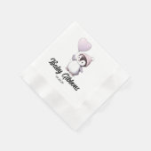 ペンギン赤ちゃんシャワー 縁ありカクテルナプキン (角)