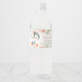 ペンギン赤面フローラベビーシャワー誕生日パーティー ペットボトルラベル (正面)