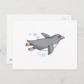 ペンギン遊泳 ポストカード (正面/裏面)