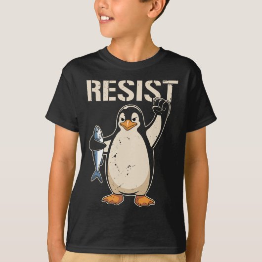 ペンギン運動の女性男性に抵抗する Tシャツ (正面)