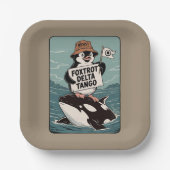 ペンギン運動ヴィンテージ抗議に抵抗する ペーパープレート (正面)