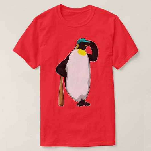 ペンギン野球こうもり Tシャツ (デザイン正面)