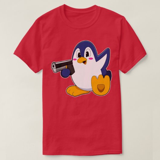 ペンギン銃 Tシャツ (デザイン正面)