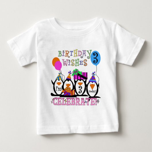 ペンギン間抜けの誕生日Tシャツとギフト第3弾 ベビーTシャツ (正面)