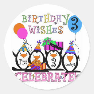ペンギン間抜けの誕生日Tシャツとギフト第3弾 ラウンドシール