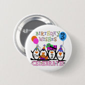 ペンギン間抜けの誕生日Tシャツとギフト第3弾 缶バッジ (正面&裏面)