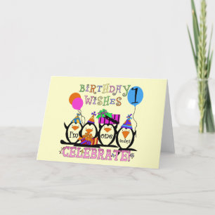 ペンギン間抜けス1位の誕生日Tシャツとプレゼント カード
