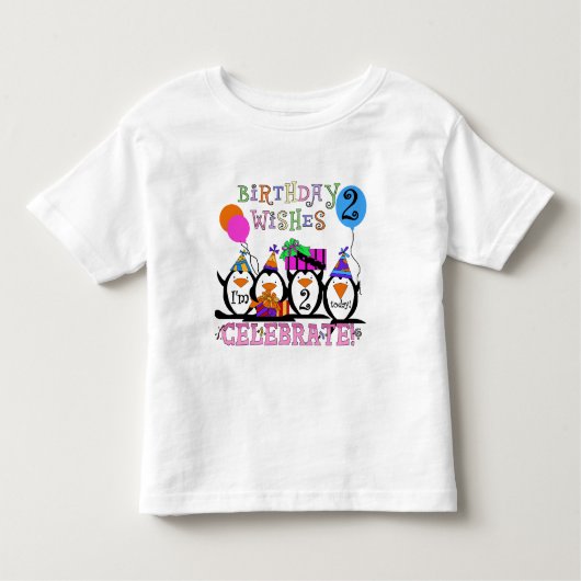 ペンギン間抜けス2回目の誕生日Tシャツとギフト トドラーTシャツ (正面)