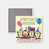 ペンギン間抜けス2回目の誕生日Tシャツとギフト マグネット (正面/裏面)