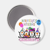 ペンギン間抜けス2回目の誕生日Tシャツとギフト マグネット (正面/裏面)