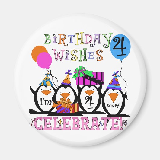 ペンギン間抜けズ4th誕生日Tシャツとギフト マグネット (正面)