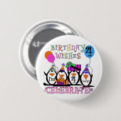 ペンギン間抜けズ4th誕生日Tシャツとギフト 缶バッジ (正面&裏面)