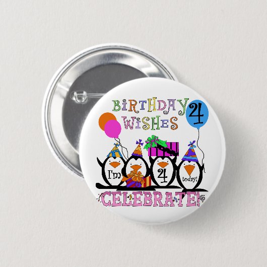 ペンギン間抜けズ4th誕生日Tシャツとギフト 缶バッジ (正面&裏面)