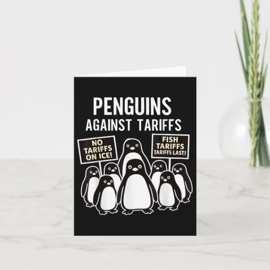 ペンギン関税に抗議 Funny Penguins Ta カード (正面)