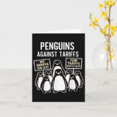 ペンギン関税に抗議 Funny Penguins Ta カード (黄色い花)