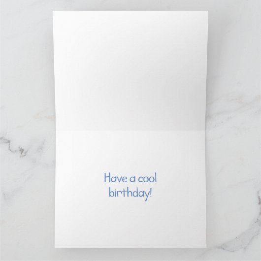 ペンギン雛誕生日挨拶状 カード (内部)