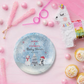 ペンギン雪だるま冬の男の子のベビーシャワー ペーパープレート (パーティー)