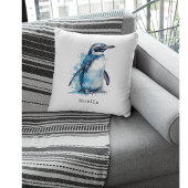 ペンギン青い水色、カスタマイズ可能 クッション