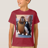 ペンギン非現実的エンジントボーイと激しくかわいいセイウチ Tシャツ (正面)