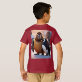 ペンギン非現実的エンジントボーイと激しくかわいいセイウチ Tシャツ (裏面フル)