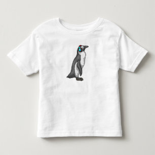 ペンギン音楽ヘッドホン トドラーTシャツ