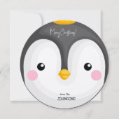 ペンギン頭メリークリスマスカード 招待状 (正面)