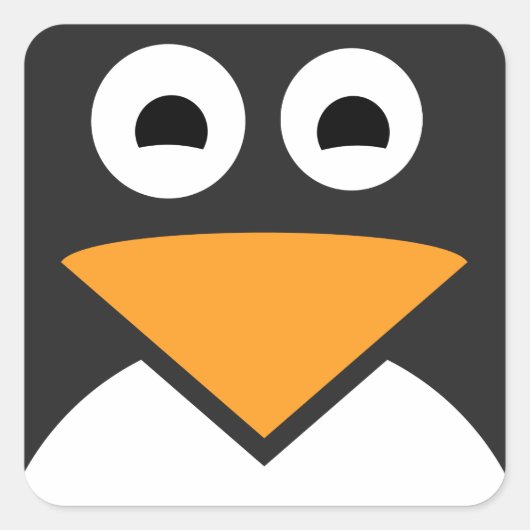 ペンギン顔 スクエアシール (正面)