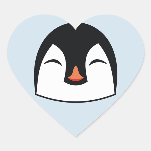 ペンギン顔 ハートシール (正面)