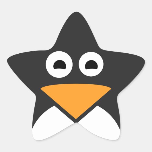 ペンギン顔 星シール (正面)
