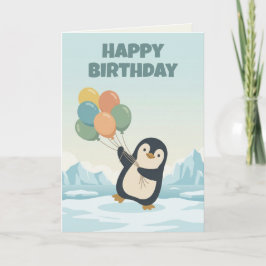 ペンギン風船 誕生日 | オーダーメイド子供の誕生日 カード