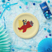 ペンギン飛んでいるアニメ紙プレート ペーパープレート (パーティー)