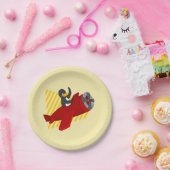 ペンギン飛んでいるアニメ紙プレート ペーパープレート (パーティー)