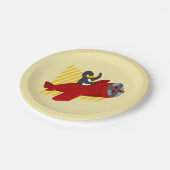 ペンギン飛んでいるアニメ紙プレート ペーパープレート (アングル)