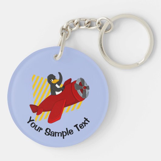 ペンギン飛んでいるキーチェーン キーホルダー (裏面)