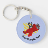 ペンギン飛んでいるキーチェーン キーホルダー (正面)