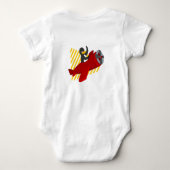 ペンギン飛んでいるキーチェーン ベビーボディスーツ (裏面)