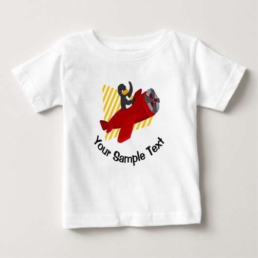 ペンギン飛んでいるキーチェーン ベビーTシャツ (正面)