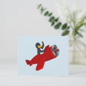 ペンギン飛んでいるグアニメ ポストカード (スタンド正面)