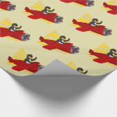 ペンギン飛んでいるグカートラッピング紙 ラッピングペーパー (角)