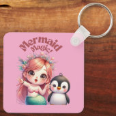 ペンギン魔法付きクリスマスマーメイドおもしろい キーホルダー (裏面)