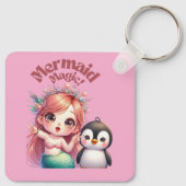 ペンギン魔法付きクリスマスマーメイドおもしろい キーホルダー (裏面)