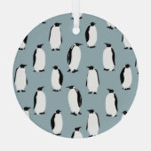 ペンギン鳥獣かわいい柄 ガラスオーナメント (裏面)