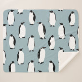 ペンギン鳥獣かわいい柄 シェルパブランケット (正面(横))