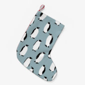 ペンギン鳥獣かわいい柄 スモールクリスマスストッキング (正面 (吊り時))