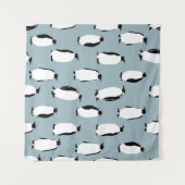 ペンギン鳥獣かわいい柄 タペストリー (正面(横))