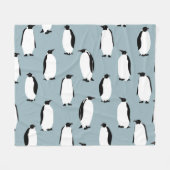 ペンギン鳥獣かわいい柄 フリースブランケット (正面(横))