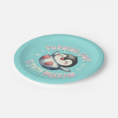 ペンギン1歳の誕生日パーティーウィンターワンダーランドブルー ペーパープレート (アングル)