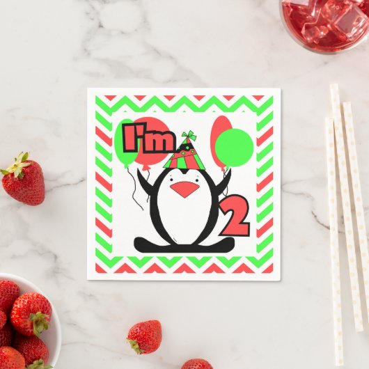 ペンギン2nd誕生日紙ナプキンス スタンダードカクテルナプキン (インサイチュ)